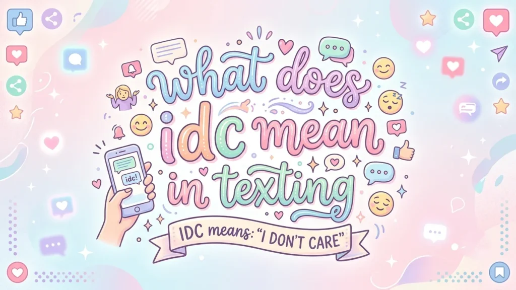 what does idc mean in texting